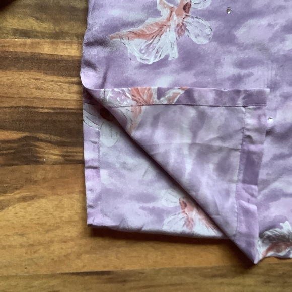 Kirks Folly Large Silk Lavender Long Sleeve Fairy Print Shirt - Picture 8 of 8